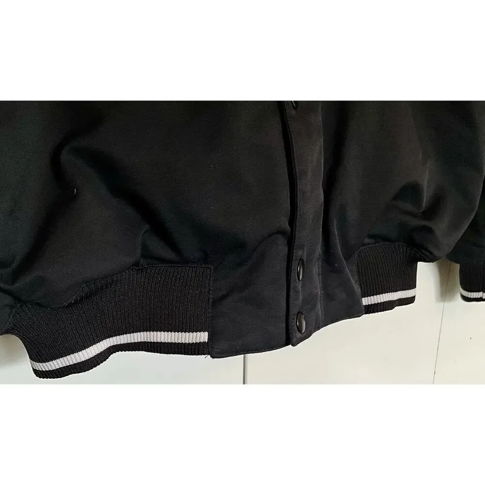 Vintage Russell Athletic Chargers Nylon Dugout Black Bomber Jacket Size Large